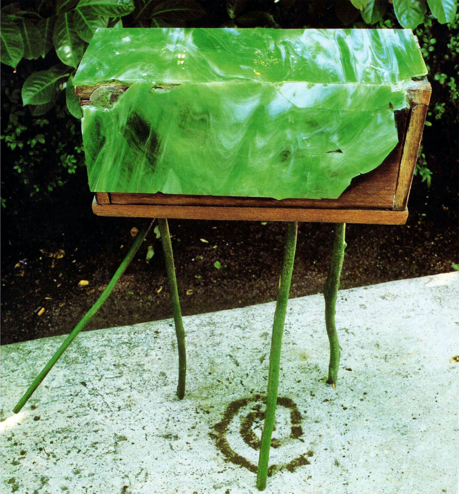 Vaso de cristal verde